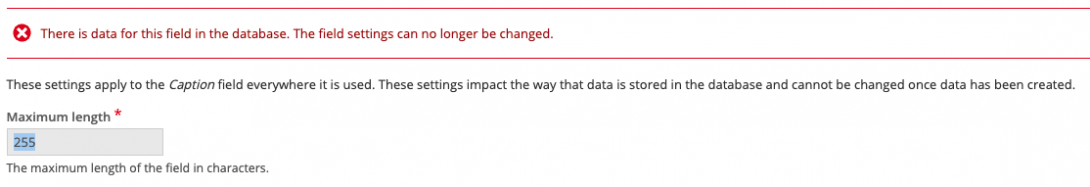 Field Length disabled